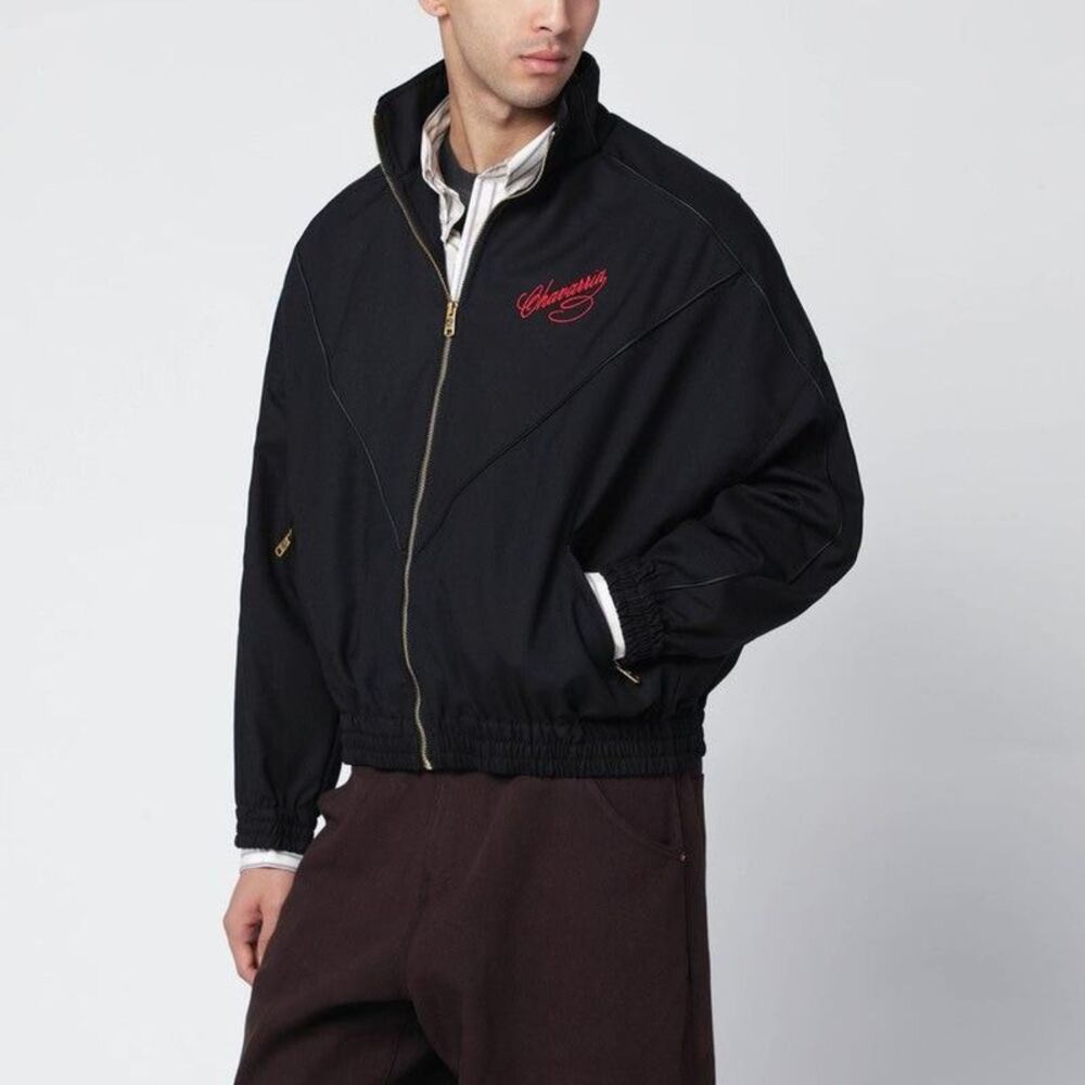 WILLY CHAVARRIA Oversized Embroidered Zip-Up Bomber Jacket Men BLACK Outerwear